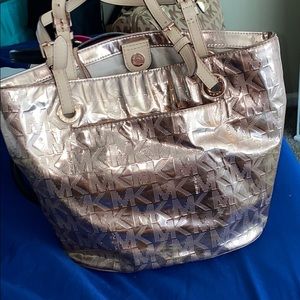 Rose gold spacious purse